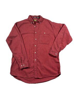 Vtg Red Blue Oshkosh Men’s Made In Usa Button-Down XL Tall Cotton